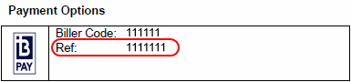 BPay Reference located on the bottom left corner of your statement.